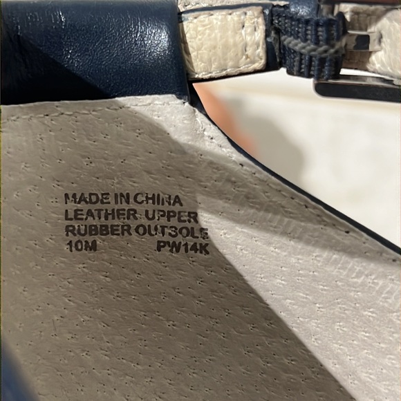 Micheal Kors Bridget Dark Blue and White T-strap Sandal - Picture 5 of 6